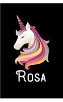 Rosa: Journal (Diary, Notebook) Personalized Custom Name Unicorn Birthday Gift for Girls and Women