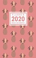 2020 Weekly And Monthly Planner: Inspirational Quotes, Habit Tracker And 2020 Goal Planner - Dusty Rose Pineapple - January to December
