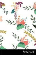 Notebook: Floral, Toile De Fond, Motif, Fleur Carnet / Journal / Livre d'écriture / Calepin / Agenda / Notes - 6 x 9 pouces (15,24 x 22,86 cm), 150 pages, sur