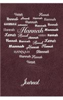 Personalized Journal - Hannah: Brown Leather Look Background