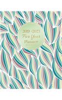2019-2023 Five Year Planner-Green and Brown Lines: 60 Months Planner and Calendar, Monthly Calendar Planner, Agenda Planner and Schedule Organizer, Journal Planner and Logbook, Appointment Notebook, 