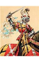 The Medieval Knight Notebook: blank unlined paper 8.5 in x 11 in (large) 50 sheets 100 Page book for girl or woman's diary, men's journal, college, high school, elementary school