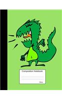 Dino Composition Notebook: Funny Cartoon Animal Wide Ruled Journal for Girls, Boys and Teens, for Students and Teachers, for School and Work, Journaling and Writing