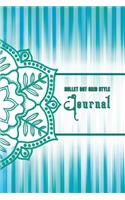 Bullet Dot Grid Style Journal: Beautiful Aqua Mandala Bullet Dot Grid Style Journal in 6x9 Softcover Paperback Notebook Vol. 01