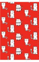 Journal Notebook For Cat Lovers Sketchy Cats Pattern 6: 110 Page Plain Blank Journal For Drawing, Writing, Doodling In Portable 6 x 9 Size.(11 Wordworthy Series Unlined)