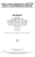 Export control implementation issues with respect to high-performance computers