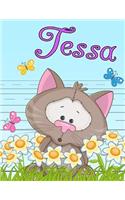 Tessa: Personalized Book with Child's Name, Primary Writing Tablet for Kids, 65 Sheets of Practice Paper, 1" Ruling, Preschool, Kindergarten, 1st Grade, Gi