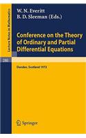 Conference on the Theory of Ordinary and Partial Differential Equations