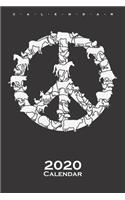 Peace sign with animals Calendar 2020