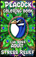 Peacock Coloring Book Adult Stress Relief
