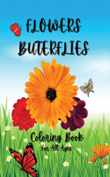 FLOWERS and BUTTERFLIES COLORING BOOK