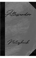 Allessandro Notizbuch: Kariertes Notizbuch mit 5x5 Karomuster für deinen Vornamen