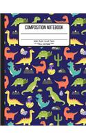 Composition Notebook Wide Ruled Lined Paper 55 Sheets / 110 Writing Pages 7.44 x 9.69 Inches