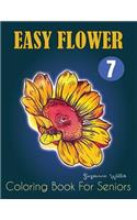 Easy Flower Coloring Book for Seniors