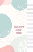 Blank Music Sheet Manuscript Notebook: For composing new songs, music theory note-taking, and practicing note recognition Pink Blue Snowflakes