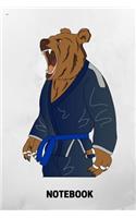 Notebook: Lined empty Bear notebook to documentary your judo, ju jutsu, Brazilian jiu-jitsu, bjj techniques. Diary or journal for notes or memories. Perfect g