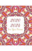 2020-2024 Five Year Planner: Lovely Art Mandala, Monthly Schedule Organizer, 60 Month Calendar Planner Agenda with Holidays