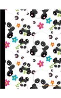 Cute Panda Notebook: Blank College Ruled Panda Journal for Gifts or School Supplies, Standard Letter Size, 100 Pages
