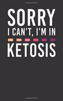 Sorry I Can't I'm In Ketosis: Food Log Journal (6x9 Inches) with 120 Pages