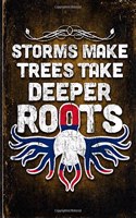 Storms Make Trees Take Deeper Roots: Laos Flag Customized Personalized Gift for Lao Coworker Friend Planner Daily Weekly Monthly Undated Calendar Organizer Journal