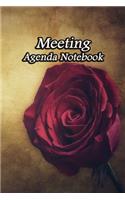 Meeting Agenda Notebook: Business Organizer Event Planning Meeting Minutes Taking Notes Record Log Book Meetings Journal Secretary Attendees Planner - Red Rose Cover