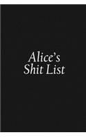 Alice's Shit List