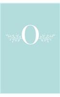 O: 110 College-Ruled Pages (6 x 9) - Light Blue Monogram Journal and Notebook with a Simple Floral Emblem - Personalized Initial Letter Journal - Monog