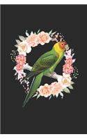 Parrot With Wreath: Parrots Notebook, Dotted Bullet (6" x 9" - 120 pages) Animal Themed Notebook for Daily Journal, Diary, and Gift
