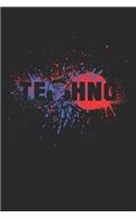 Techno: 6x9 Notebook ruled