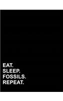 Eat Sleep Fossils Repeat: Composition Notebook: College Ruled Diary Books For Teenagers, Journal With Lined Paper, Writing Journal Paper, 7.44 x 9.69, 200 pages