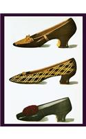 Notebook: Vintage Shoes Fashion Plate Blank Book - College Ruled - 100 Sheets - 200 Pages