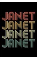 Janet: Retro Personalized Name Composition Book, Notebook Journal for Girls and Women
