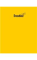 Doodles Journal - Great for Sketching, Doodling or Planning with Sunshine Yellow Cover: 100 Pages, Wide Ruled, 8 x 10 Book, Soft Cover