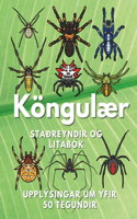 Köngulær: Staðreyndir og litabók: fyrir börn á aldrinum 2 til 16 ára
