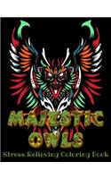 MAJESTIC OWLS Stress Relieving Coloring Book