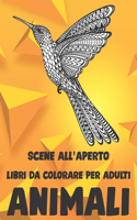 Libri da colorare per adulti - Scene all'aperto - Animali