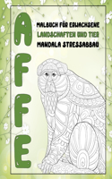 Malbuch für Erwachsene - Mandala Stressabbau - Landschaften und Tier - Affe