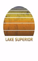 Lake Superior: Notebook Paper For Work, Home or School With Lined Wide Ruled White Sheets. Vintage Sunset Note Pad Composition Journal For Family Vacations. Back T