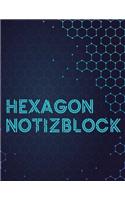 Hexagon Notizblock: 108 Seiten - Hexagon Raster