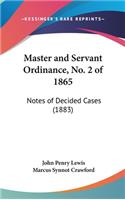 Master and Servant Ordinance, No. 2 of 1865
