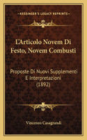 L'Articolo Novem Di Festo, Novem Combusti: Proposte Di Nuovi Supplementi E Interpretazioni (1892)