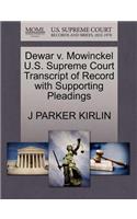 Dewar V. Mowinckel U.S. Supreme Court Transcript of Record with Supporting Pleadings: (English)