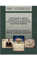 McCampbell V. Warrich Corporation U.S. Supreme Court Transcript of Record with Supporting Pleadings
