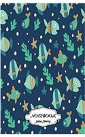 Notebook Dot-grid Fish Coral Pattern