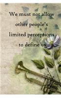 We must not allow other people's limited perceptions to define us