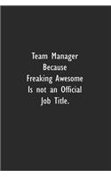 Team Manager Because Freaking Awesome is not an Official Job Title