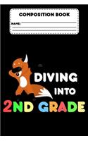 Composition Book Diving Into 2nd Grade: Composition Notebook, Grades K-2, 2nd Grade Back To School Supplies, Ruled Paper For Study Notes, Essays, & Creative Writing