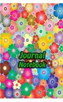 Journal Notebook: Rainbow Daily Journaling - Lined Paper Wide Ruled Notes Spark Your Imagination and Positive Thinking - Colorful Flowers Cover Print
