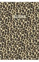 Alisha: Personalized Notebook - Leopard Print (Animal Pattern). Blank College Ruled (Lined) Journal for Notes, Journaling, Diary Writing. Wildlife Theme Des