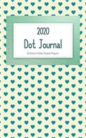 Dot Journal: Blue Hearts Cover - With 2020 Year Calendar - Wide Ruled Line Paper - Lined Dotted Grid Notebook